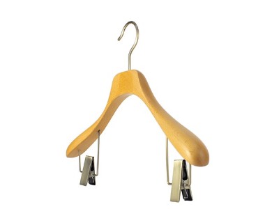 服裝店用帶夾實木衣架18D019