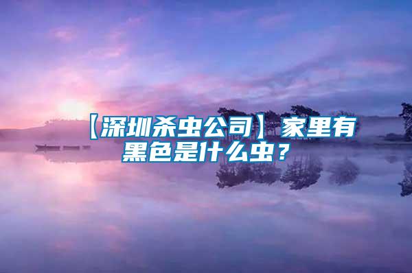 【深圳殺蟲公司】家里有黑色是什么蟲?